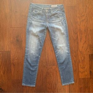 AG The Beau Cropped Jeans Mid Blue Stretch Denim | Size 24